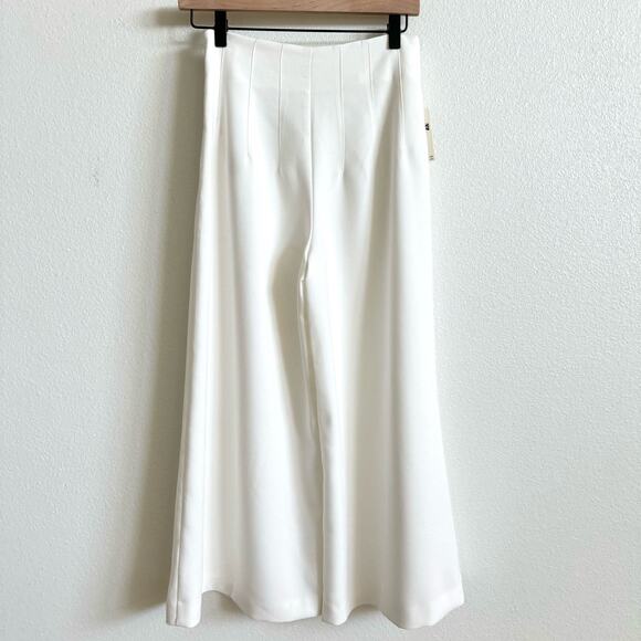 Anthropologie Maeve White Clean Crop Wide Leg Pants Women's 2 NWT - Picture 6 of 8